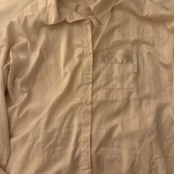 Lounge Striped Satin Pajama Set in "Pearl" - Picture 14 of 16